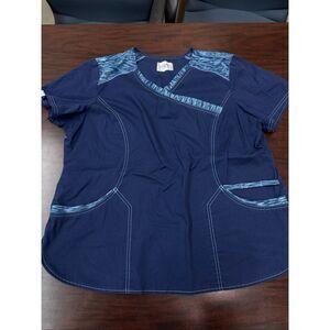 Scrubstar Active Navy Short Sleeve Scrub Top Size X-Large